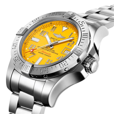 breitling chronograph yellow face|Breitling avenger ii seawolf yellow.